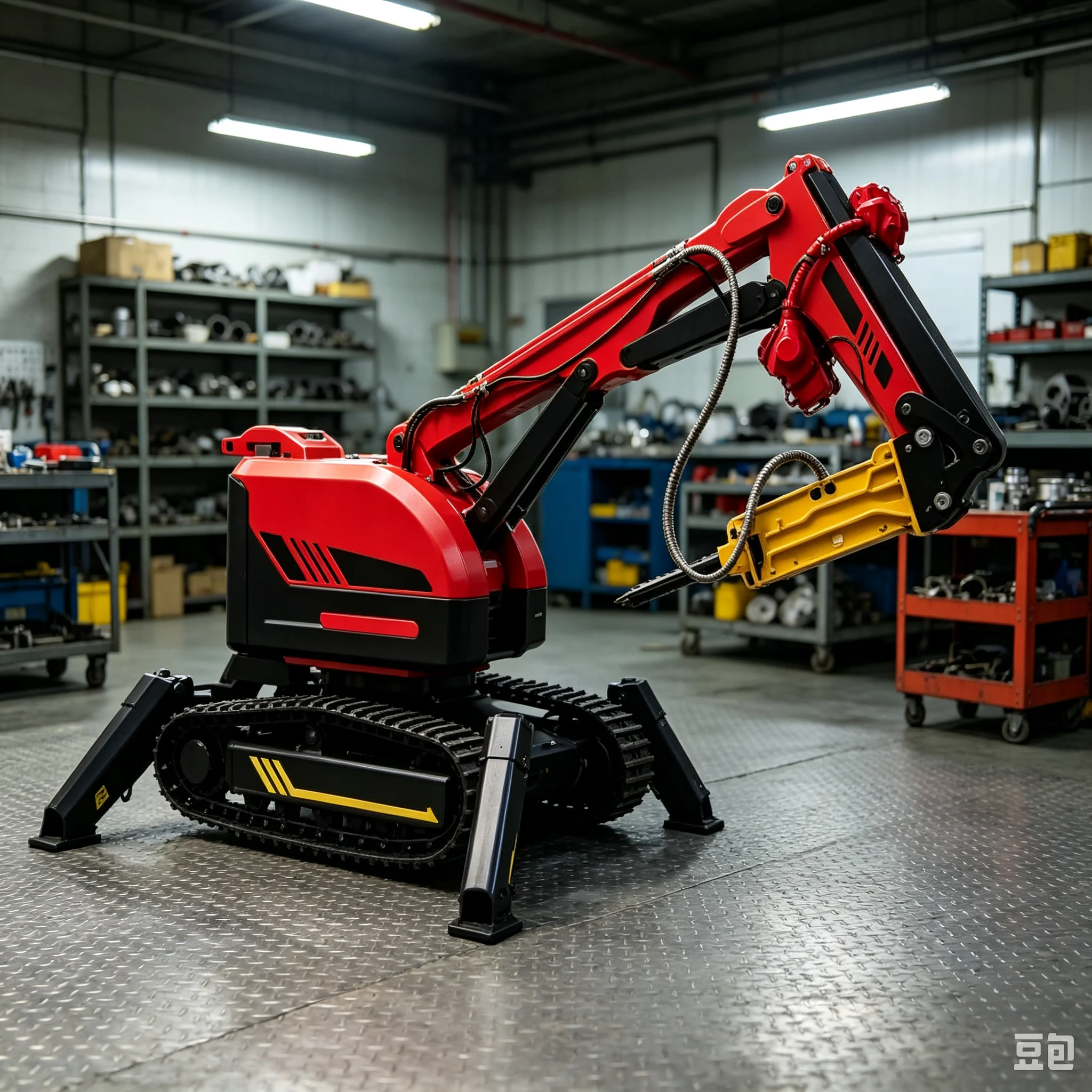 Remote Control Crawler Demolition Robot With Concrete Pulverizer For Residential Building Renovation Partial Demolition Works