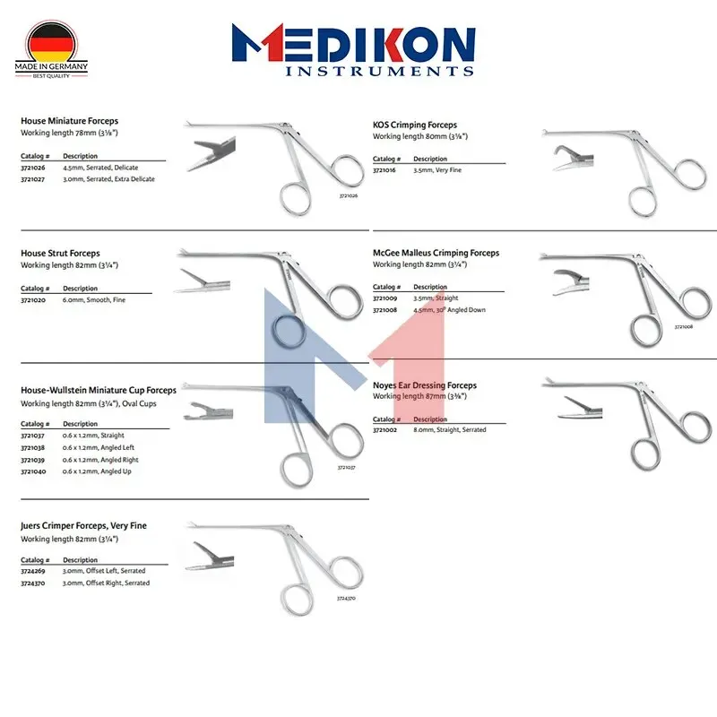 

13 шт., немецкие Otology ушной Пинцет Ent House, миниатюрные стойки Wullstein Juers, щипцы KOS, хирургические инструменты, ножницы