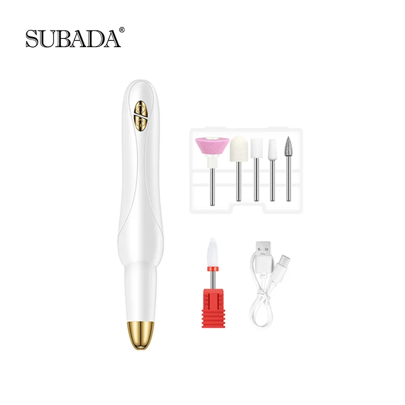 SUBADA Portable Electric Nail File Electric Nail Drill Machine Efile Set Rechargeable Nail Polish pen 2025