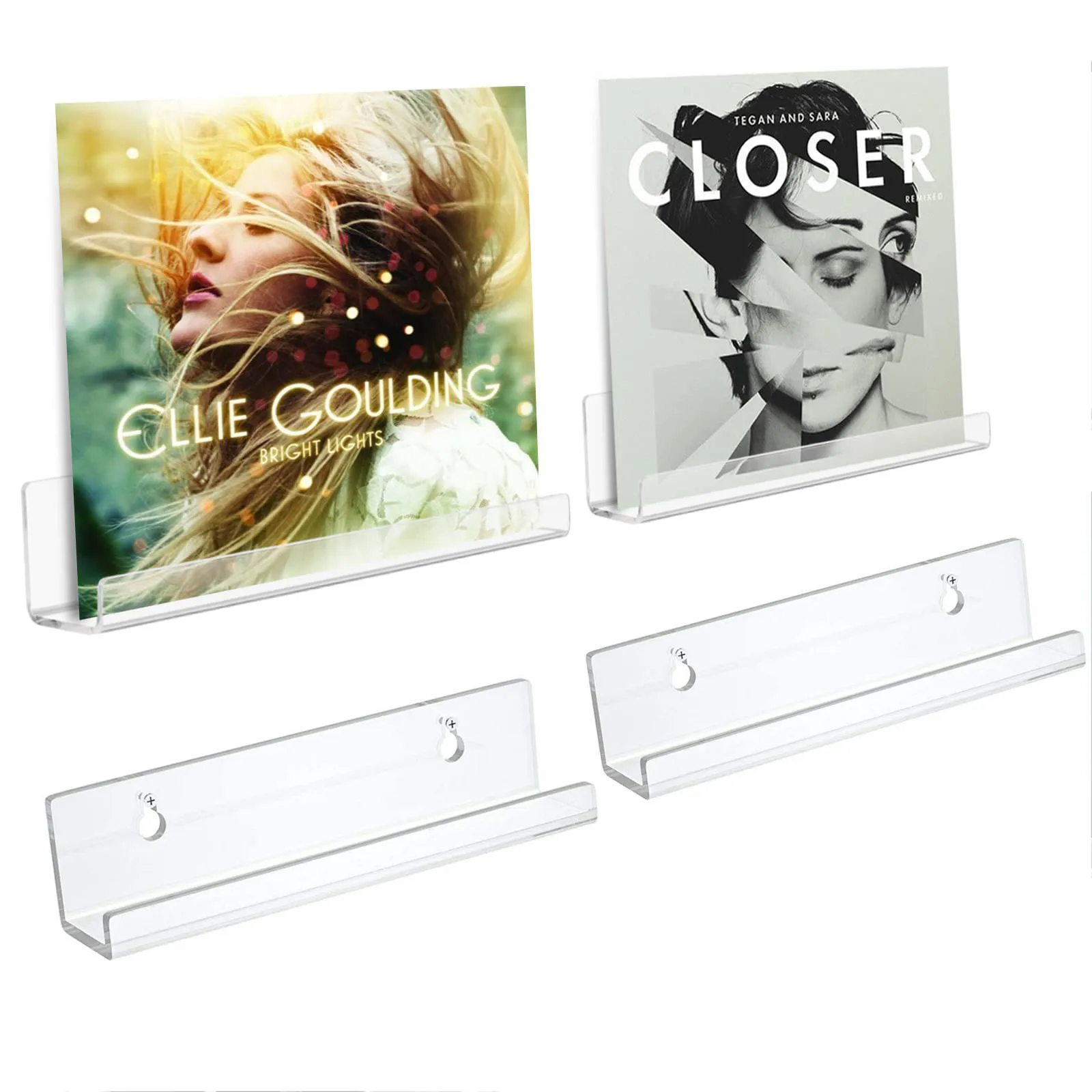 

6/10pcs Clear Vinyl Record Shelf Wall Hanger Invisible Picture Ledge Shelf Acrylic Record Album Holder Shelves Nail Polish Rack