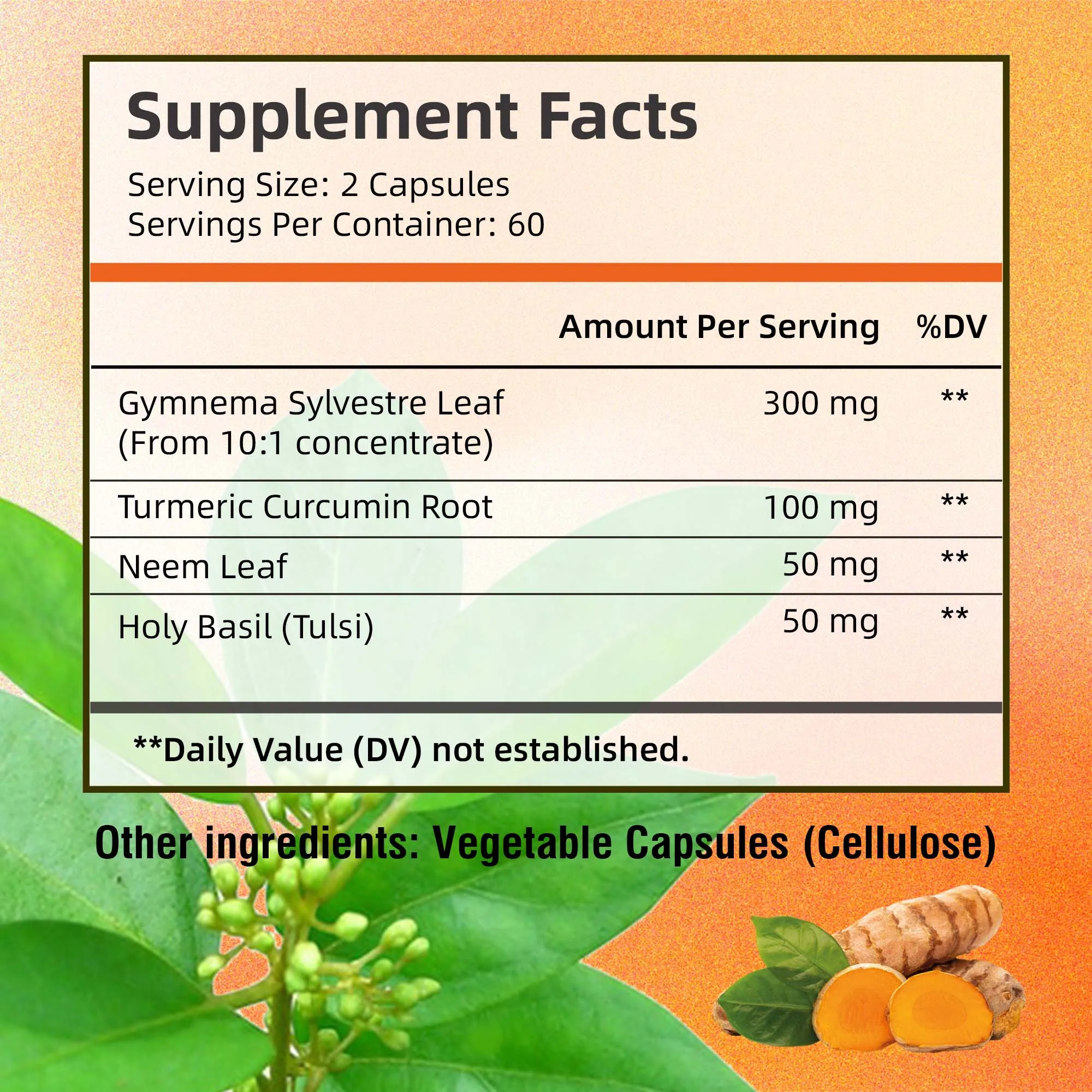 Gymnema Sylvestre - Supports The Immune System and Gastrointestinal Function, Improving Digestion - 120 Capsules