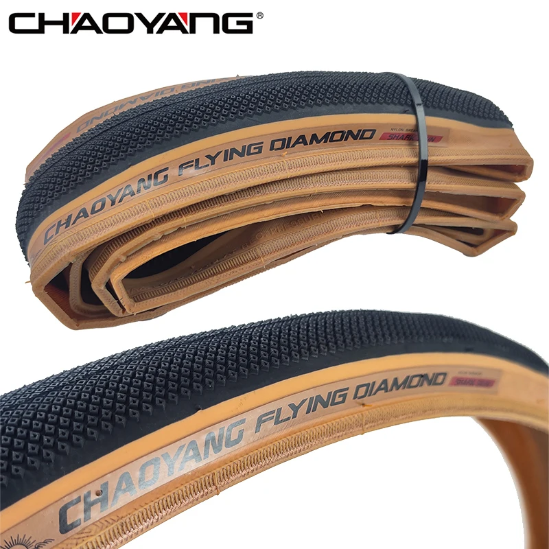 CHAOYANG FLYING DIAMOND 700x35C 700x40C Gravel Bicycle Folding Tire 28Inch 37/42-622 60TPI Brown Edge XC MTB Road Bike Tire