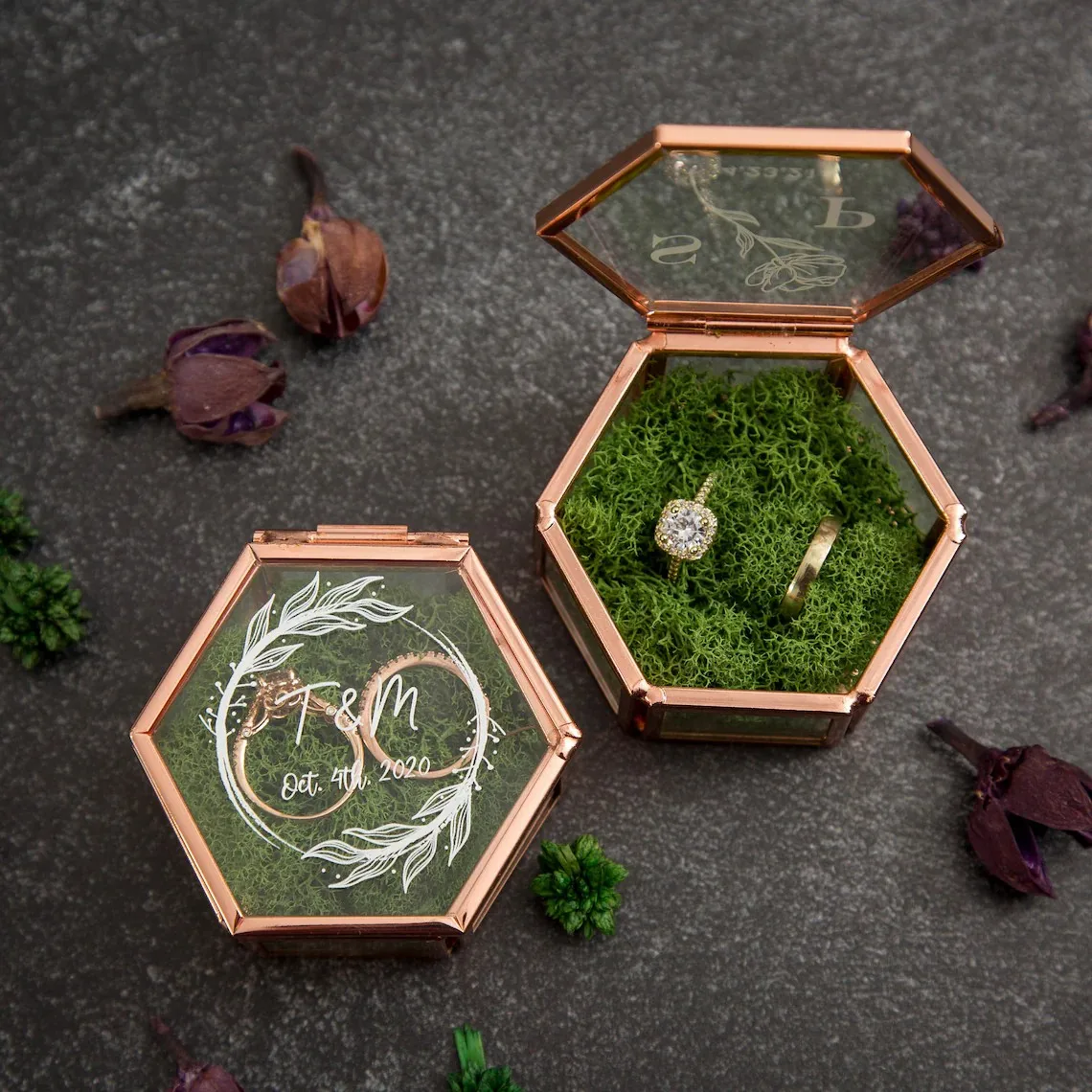 Ring Box, Wedding Ring Box, Ring Bearer Box, Engagement Ring Box, Proposal Ring Box, Glass Ring Box, Personalized Ring Pillow