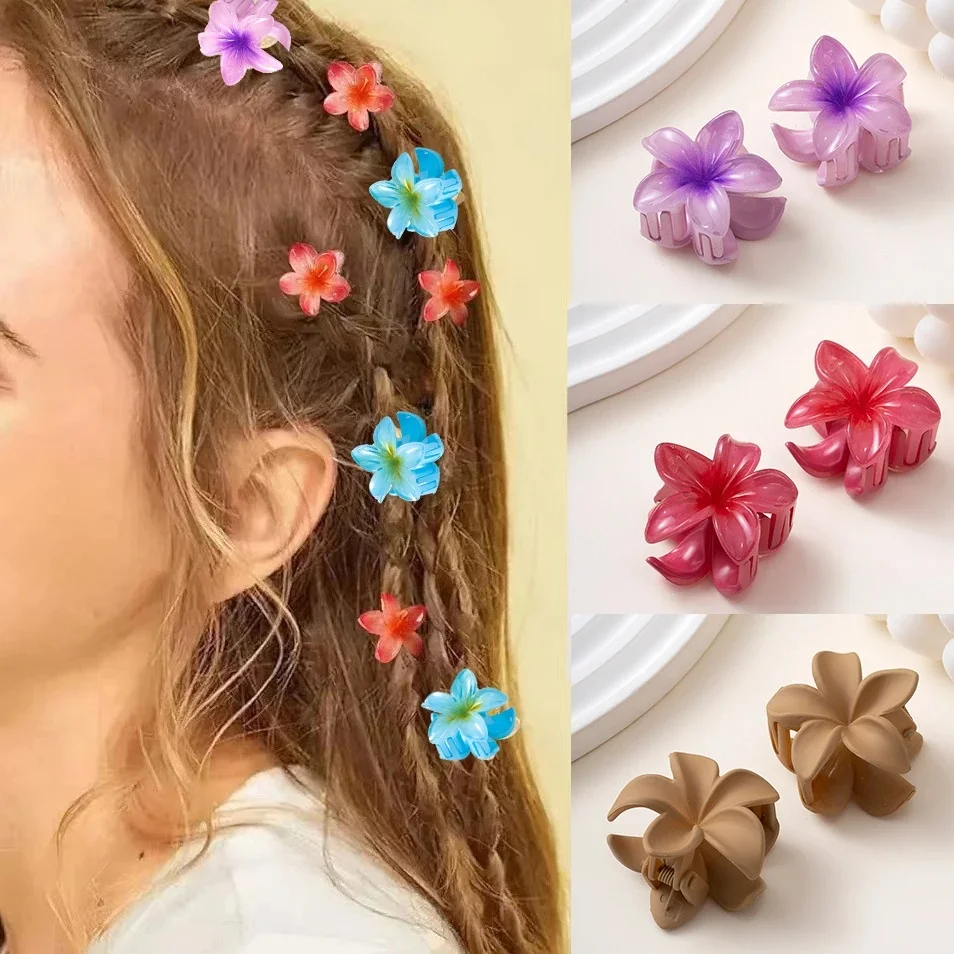 2 szt. Moda damska kwiatowe spinki do włosów krab wakacje Bohemia jajko kwiatowe spinki do włosów Barrettes dziewczyny duże spinki do włosów akcesoria do włosów — zdjęcie 2