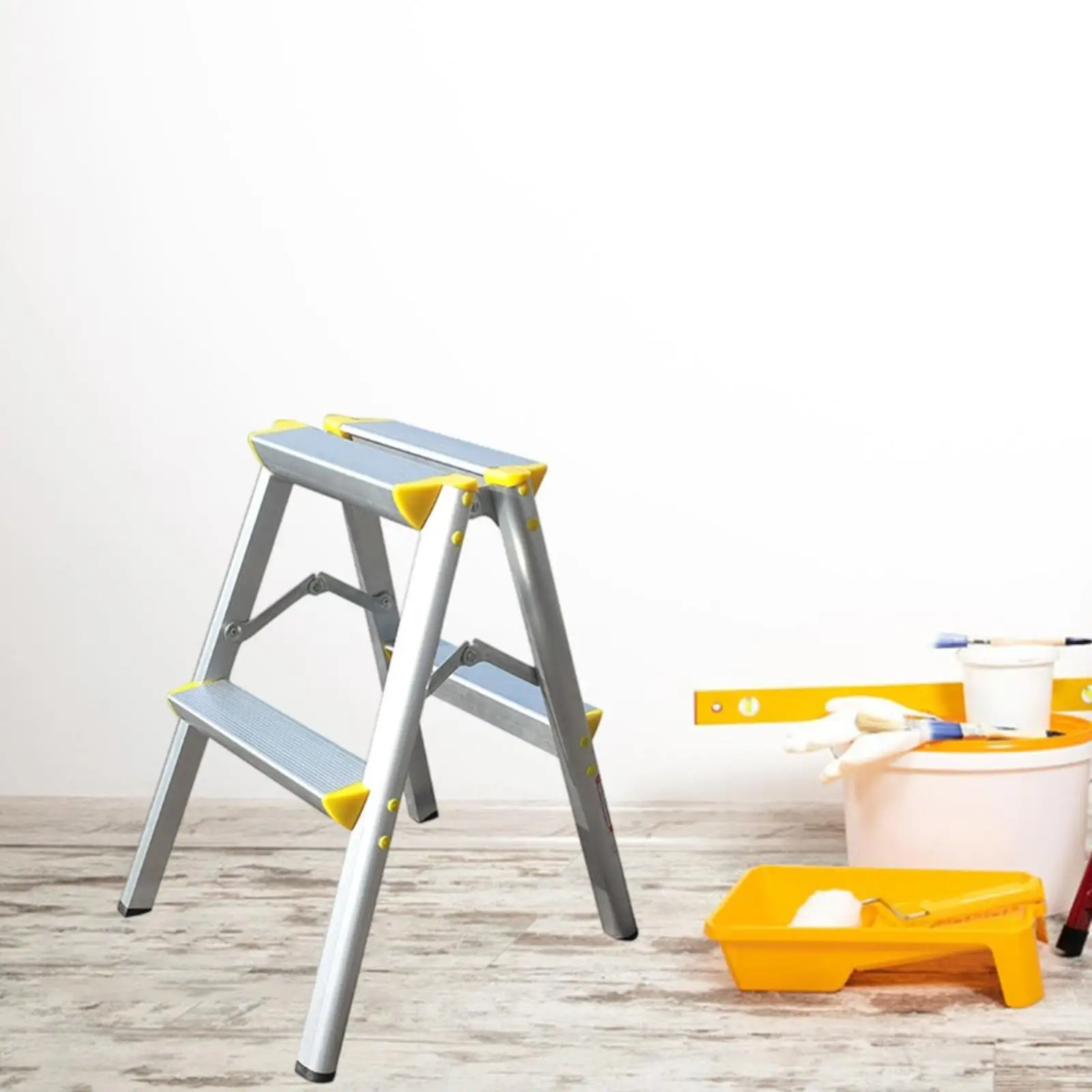 المحمولة مكتب المنزلية المضادة للانزلاق طوي سلم درجة سلم 2 خطوة البراز متعددة الوظائف متعرجة سلم دواسة واسعة