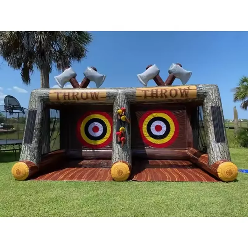 Hache Gonflable à Lancer pour Sports de Carnaval, Jeu de Fléchettes Interactif à Double Voie, pour Arrière-Cour Extérieure, 5x3m 2 Payeurs