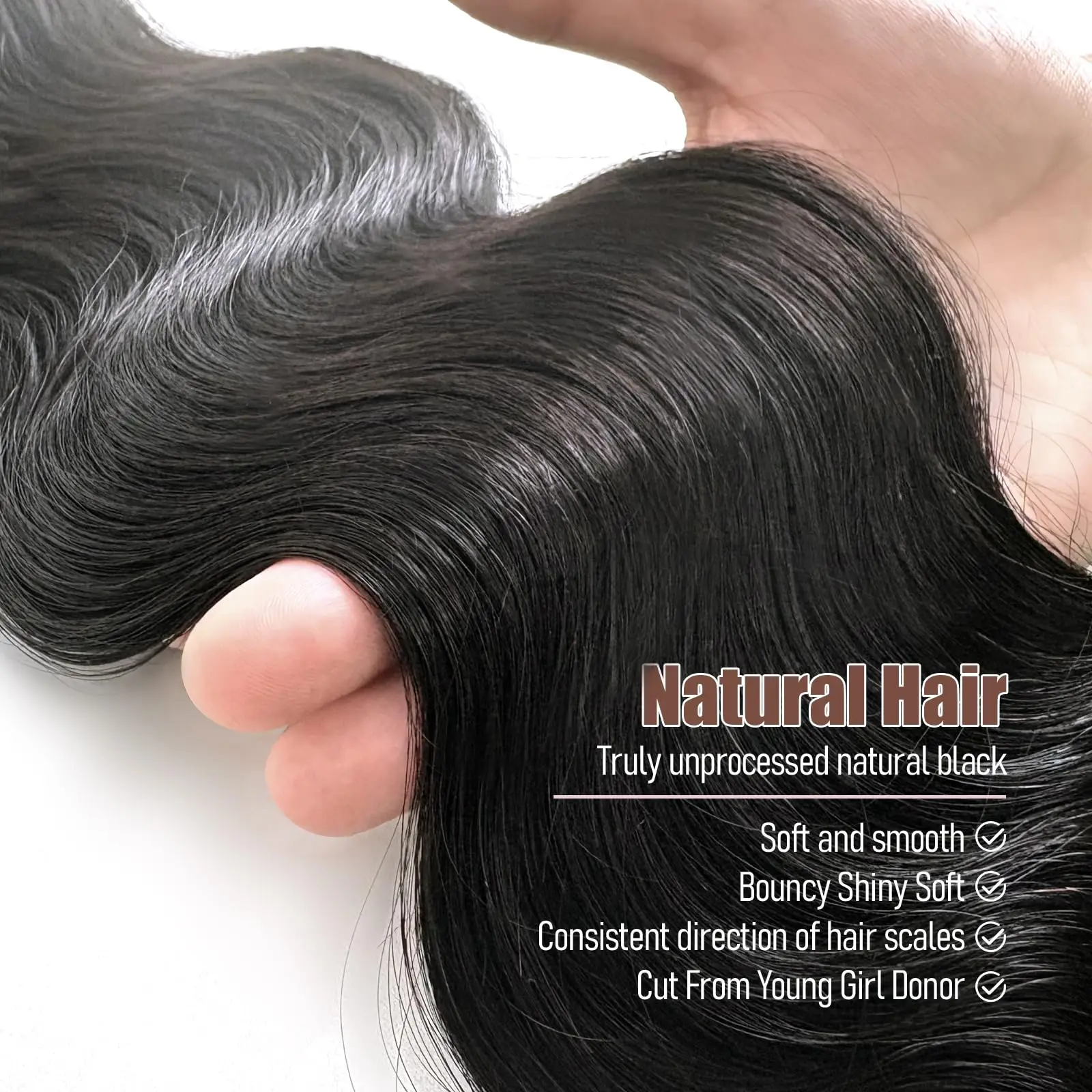 바디 웨이브 인모 1 3 묶음 진짜 100% 미가공 인모 묶음 흑인 여성용 인모 연장 천연색