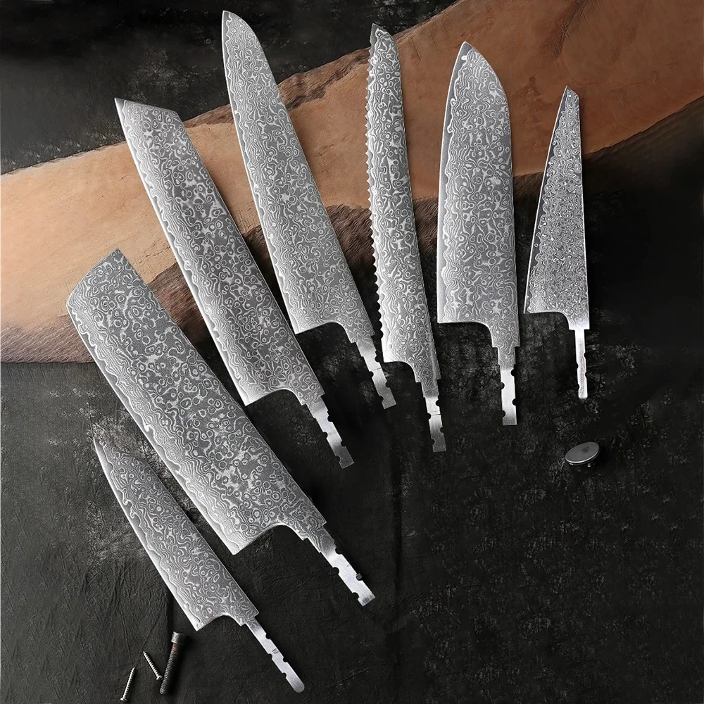 TURWHO 1-7 sztuk japońskie ręcznie kute noże szefa kuchni puste ostrze DIY stal damasceńska VG10 nóż kuchenny ostrze DIY Making ręcznie robiony nóż — zdjęcie 2