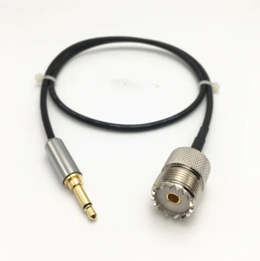 Nouveau Prise femelle UHF vers prise mâle Mono 3.5mm 1/8 ", 50 Ohm RG174, câble Coaxial RF en queue de cochon