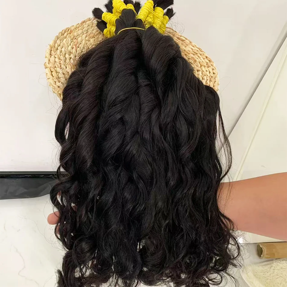 Trança de cabelo humano onda do corpo em massa cabelo humano natural virgem sem trama feixes de cabelo humano micro cabelo de trança humano para trança boho