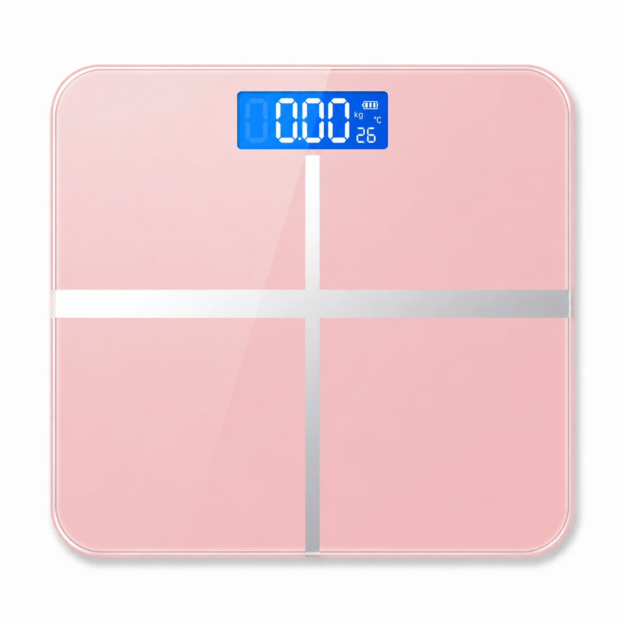 Digital Bathroom Weight Scale High Precision Electronic Body Scale LCD Display Portable Weighing Machine Home Fitness Scale (Without Battery)