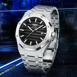 JINLERY Automatic Watches Luxury Mechanical Watch for Man Mechan Wristwatch Stainless Steel Sapphire Crystal Relogio Masculion