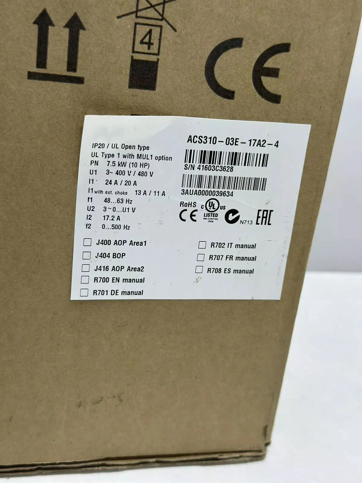 

Совершенно новый ACS310-03E-13A8-4 ACS310-03E-17A2-4 ACS310-03E-25A4-4 Гарантия один год