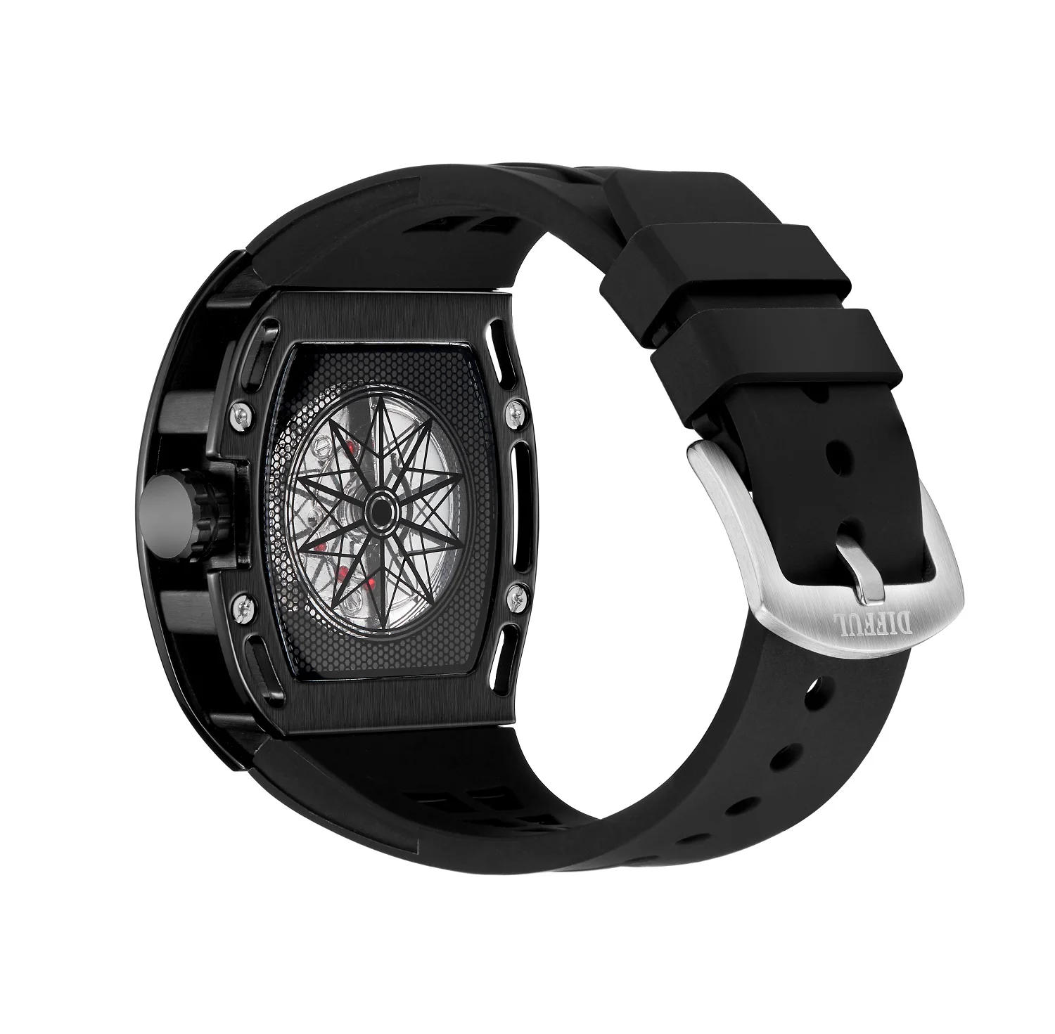 DIFFUL orologio da uomo al quarzo astronauta con movimento giapponese e cinturino in caucciù di qualità di lusso di marca