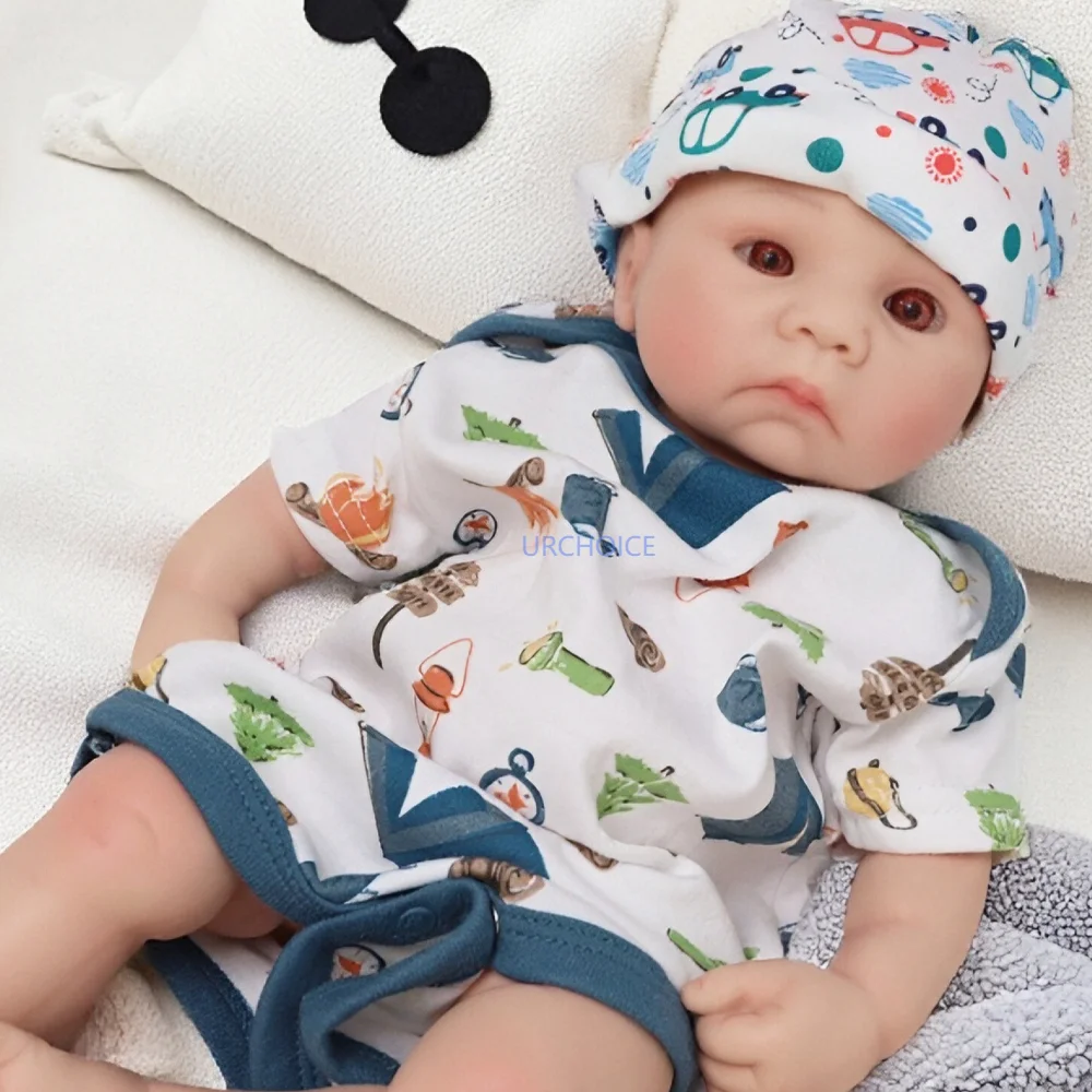 

16-дюймовая силиконовая кукла реборн ручной работы с открытыми глазами, мягкая силиконовая кукла возрождения для мальчиков для детей от 3 лет, рождественские подарки