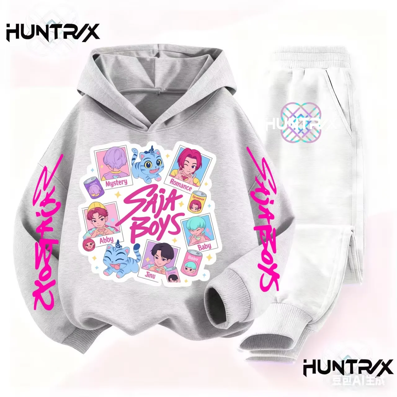 Одежда для мальчиков и девочек 2025 года, хит продаж KPop Demon Slayer, толстовка с героями мультфильмов для детей, комплект спортивных штанов, модная теплая повседневная детская одежда