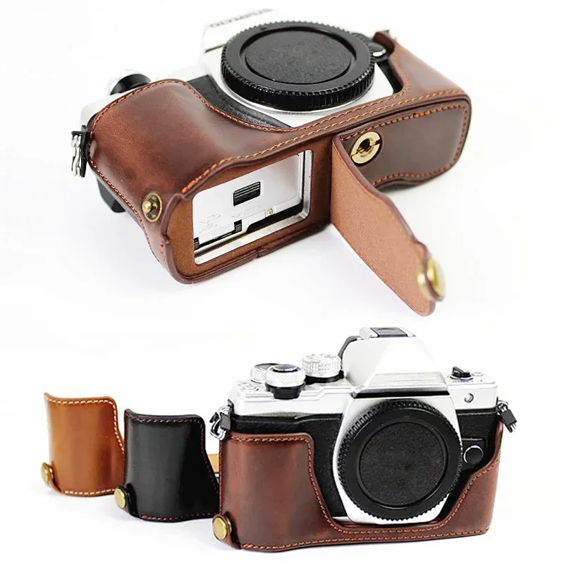 Skórzany uchwyt na pół etui do aparatu Olympus E-M10 Mark II — zdjęcie 2