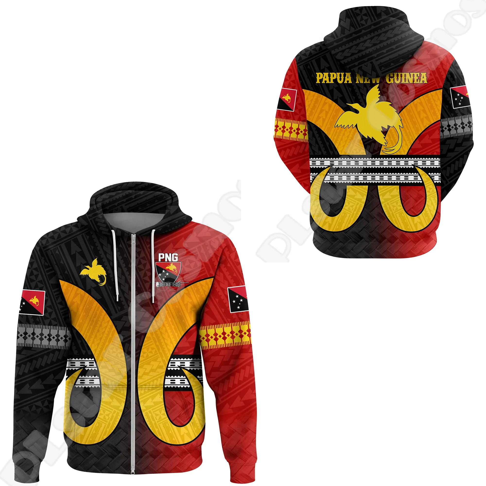 NewFashion Islands Country Flag Papua New Guinea Culture Tribal Tattoo Retro 3DPrint Pullover Harajuku Casual Hoodies Jacket MA1