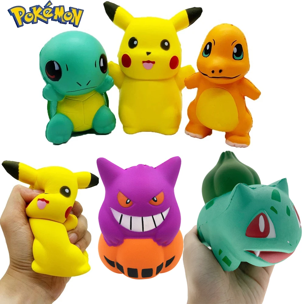 Pokemon Pikachu Squishy Anti stress Fidget Toys Kawaii Turtle Squishy Slow Rising Squish PU Figet Toy Children Birthday Gift Toy