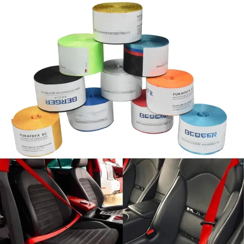3.6M Auto ceinture de sécurité de voiture ceinture de sécurité sangle tour rétractable sangle de sécurité universelle 48MM Conversion de siège de voiture accessoires de voiture