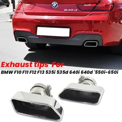 Car Exhaust Tips For BMW F10 F11 F12 F13 535i 535d 640i 640d  550i 650i Square Muffler Tip Nozzle Exhaust System Tailpipe
