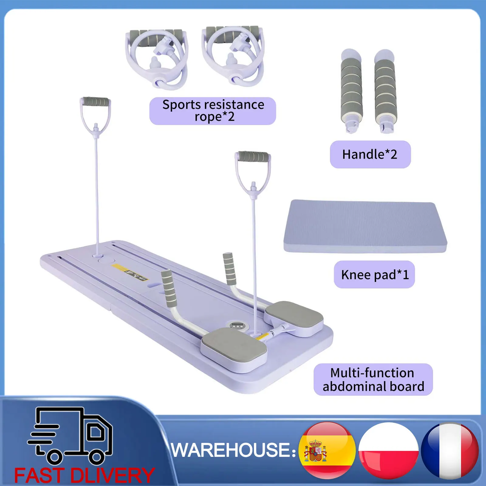Plateforme de fitness pliable pour Pilates, planche d'exercices abdominaux à rebond automatique pour un entraînement complet du corps