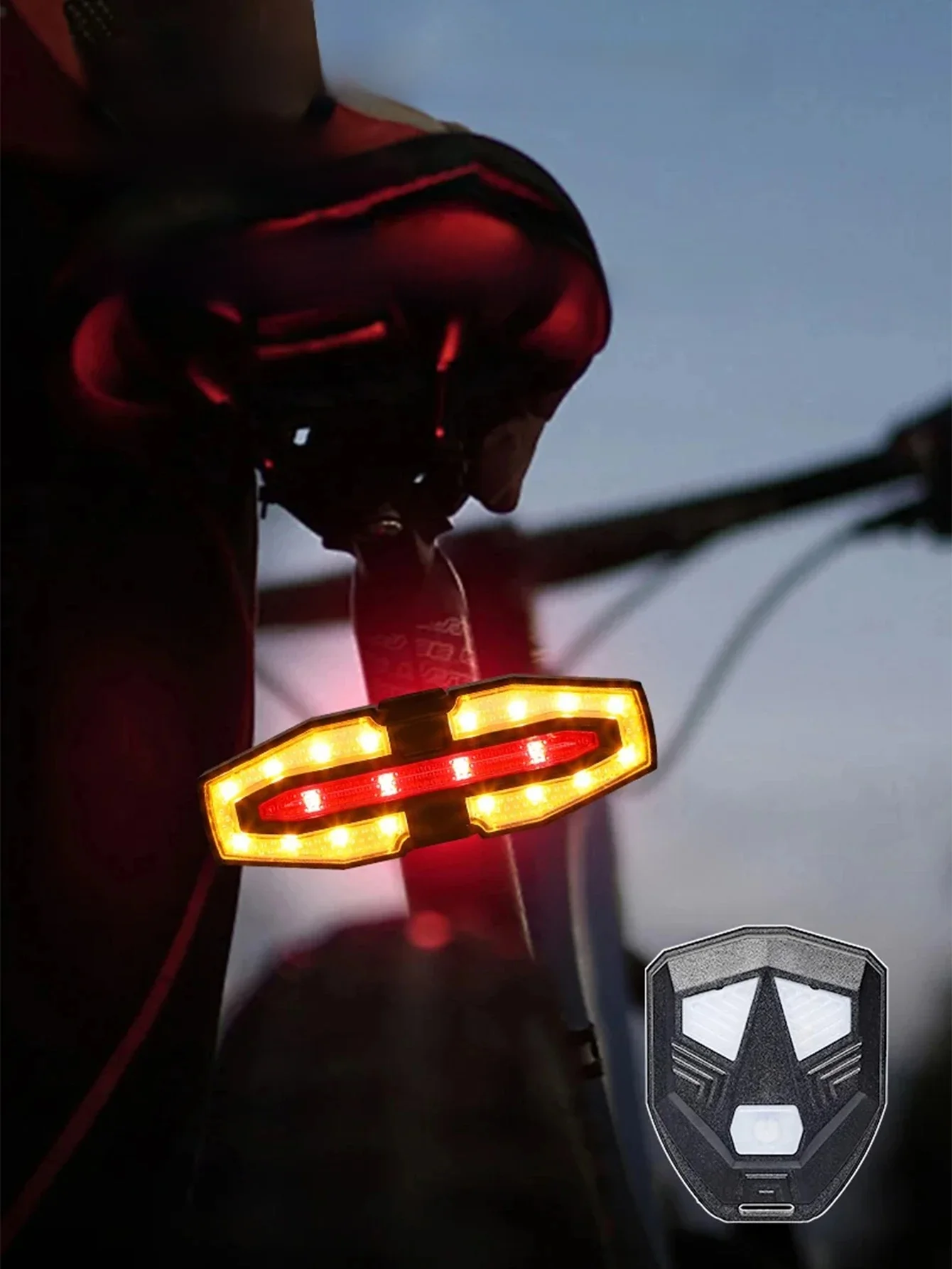 AliExpress NONE Rechargeable Bike Tail Light with Turn Signals Bicycle Rear Light Wireless Remote Control Warning Cycling Light for Night Riding