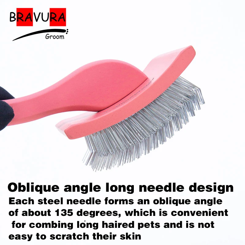 Pet Grooming Long Pin Slicker Brush Dog brush Dematting Comb Knots and Matts Shedding Hair Remover pet store/groomer