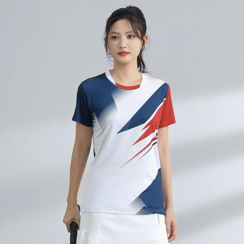 Women Badminton Table Tennis Sports T Shirt For Girls Outdoor Run Fitness Short Sleeve Tops Summer Casual O-neck Quick Dry Tee