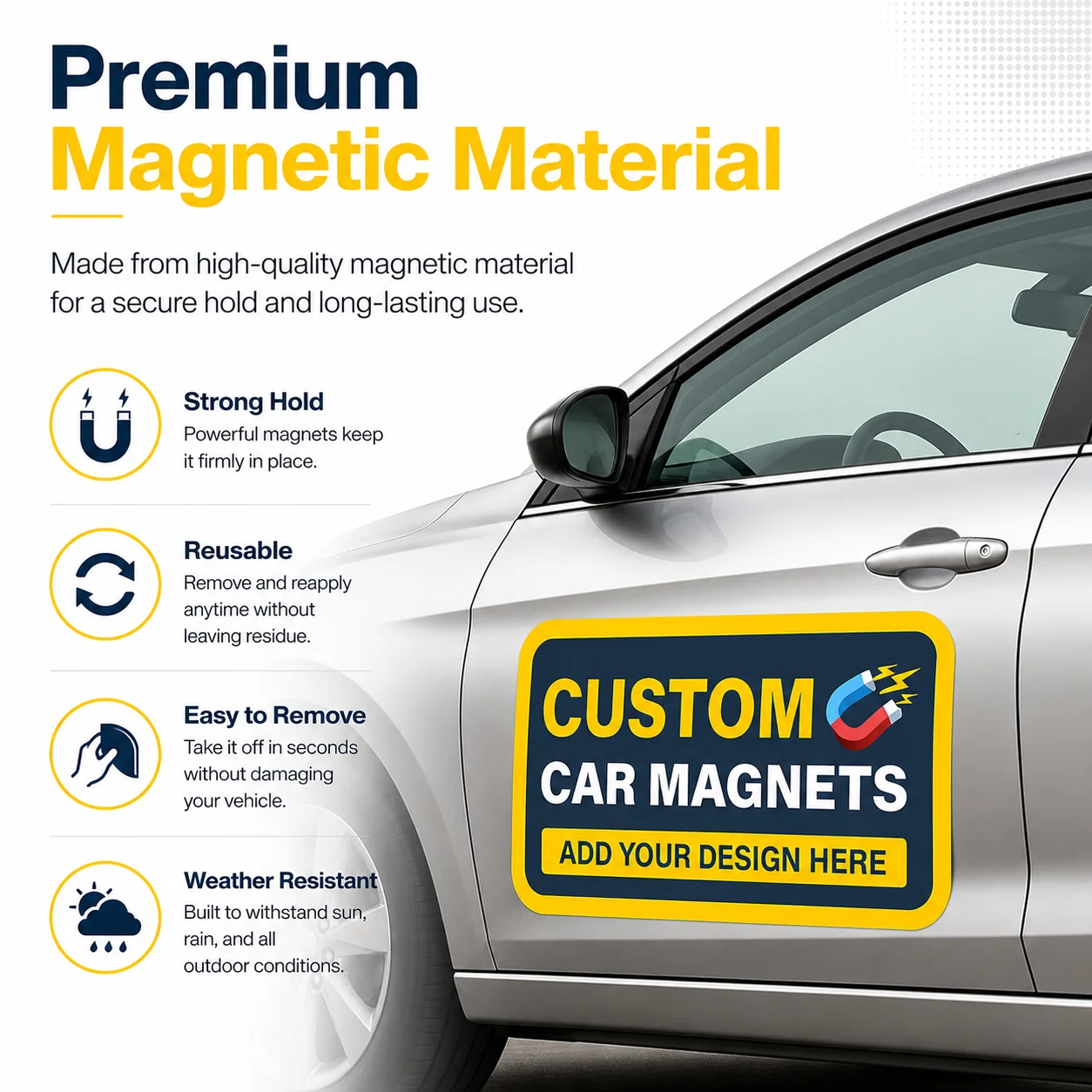 Customizable Round Magnetic Car Logo, Vehicle Advertising and Business Brand Promotion, Magnetic Blank Sign image 3