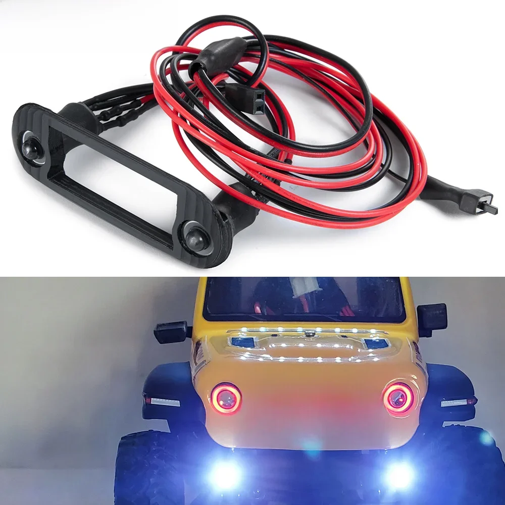 Lampa przednie światła YEAHRUN 1/24 z uchwyt mocujący do 1:24 osiowego SCX24 AXI00002 reflektor LED jasny części zamienne — zdjęcie 2