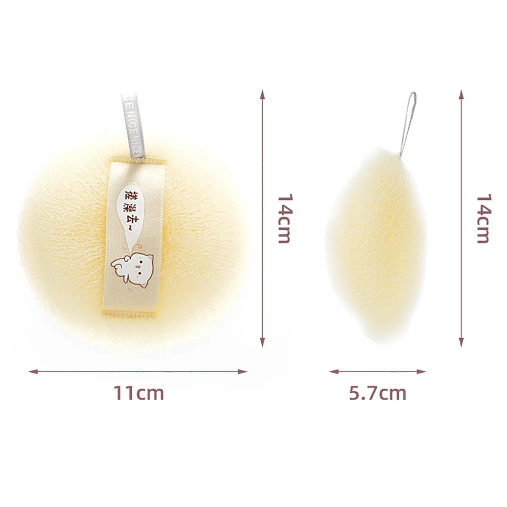 دش اللوف حمام الإسفنج مع حبل معلق التقشير لينة شبكة منظف الجسم رغوة غنية ثلاثية الأبعاد تصميم متماسكة للبشرة الناعمة