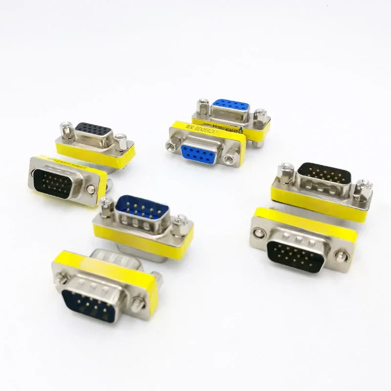 DB9/DB15 MINI Adapter zmiany płci RS232 Com D-Sub na męskie żeńskie złącze wtykowe VGA 9 15pin — zdjęcie 2