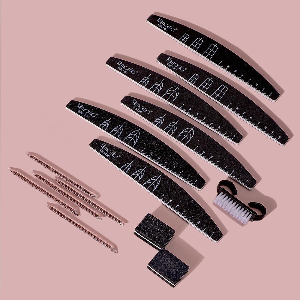 13/14 قطعة ملفات الأظافر المهنية 100 180 240 إيفا نصف القمر سميكة ملفات الأظافر الإسفنج تلميع كتلة مانيكير أدوات الصالون