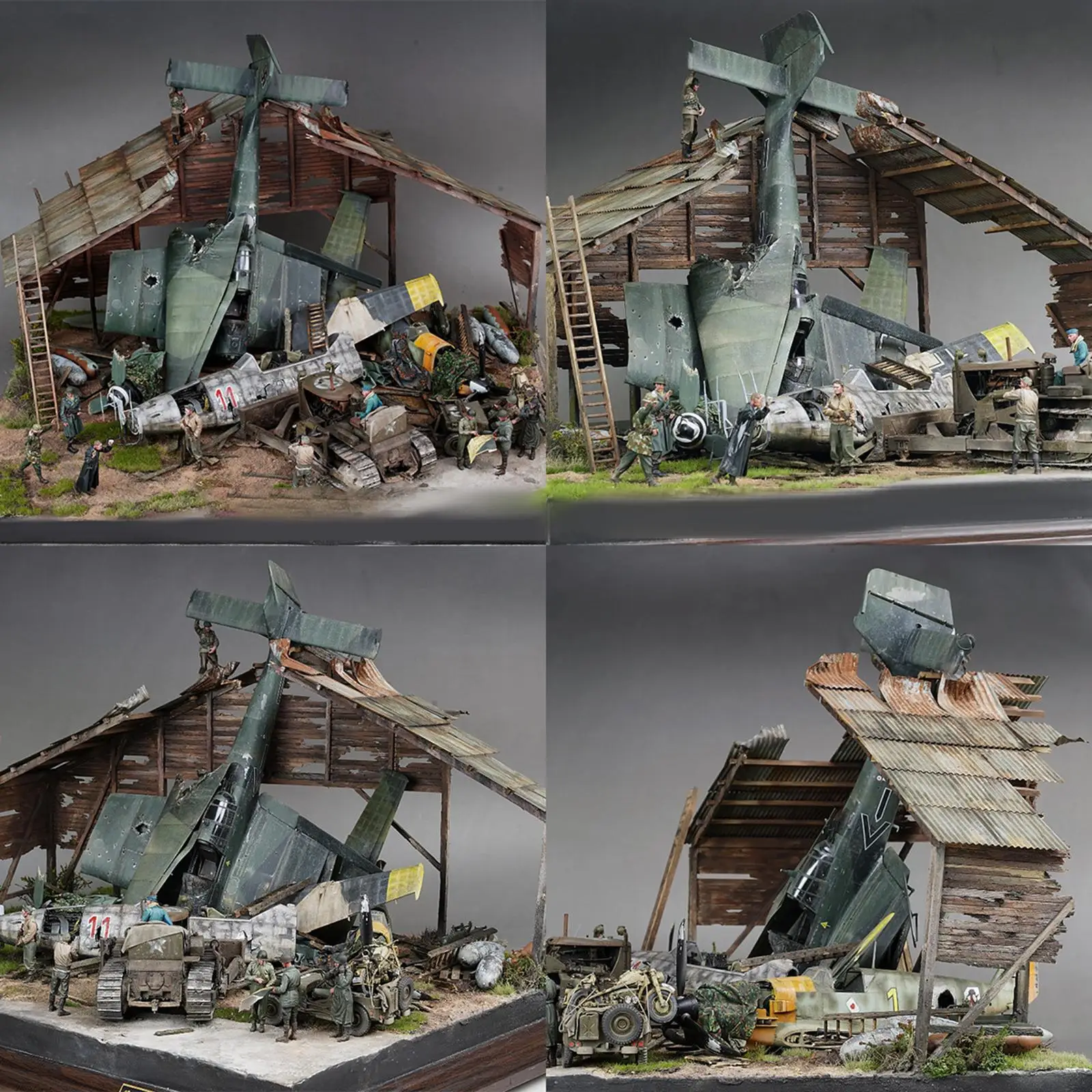 1/35 Scale Warehouse Building Model Kit Unfinished Wooden Architecture Model Barn Assembly Model Scene DIY for Micro Landscape