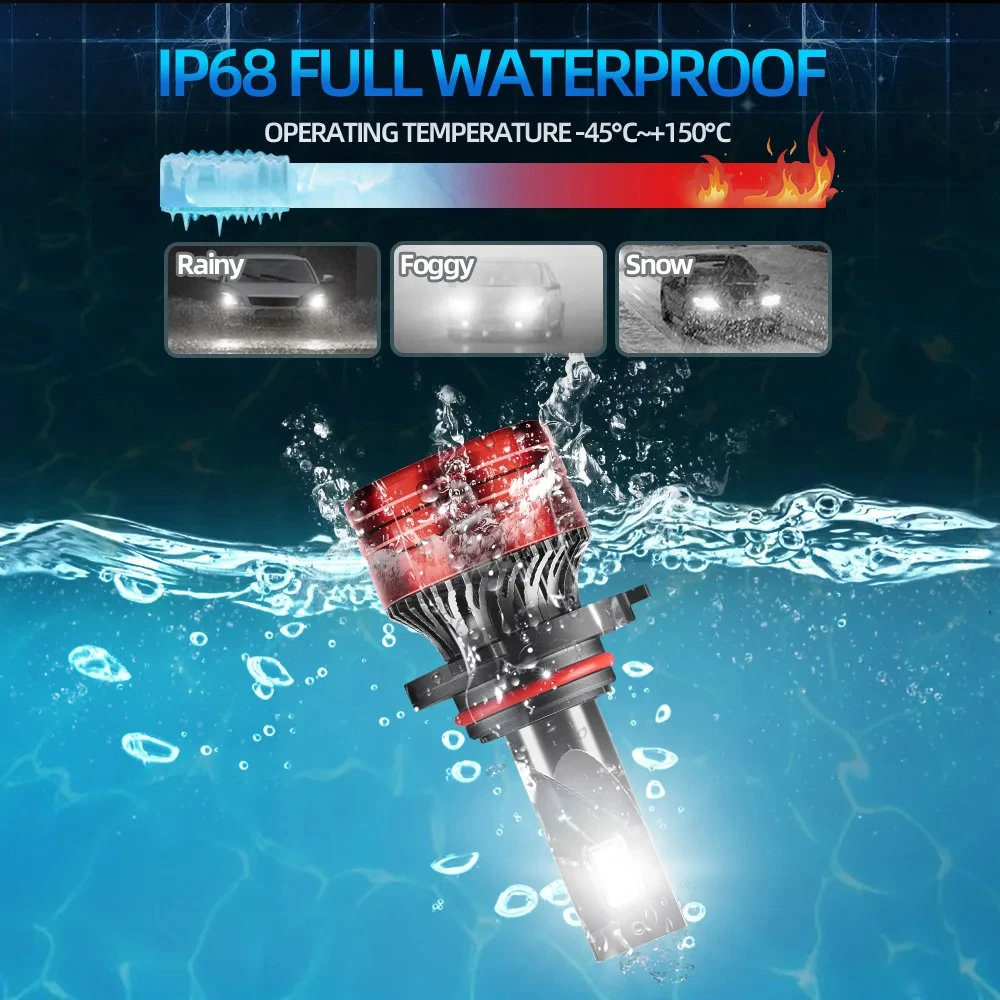 2 قطعة 9005 HB3 9006 HB4 LED المصباح 9007 H4 H13 مرحبا/لو شعاع المصابيح الأمامية 400% أكثر إشراقا LED تحويل عدة 6000K الأبيض #4