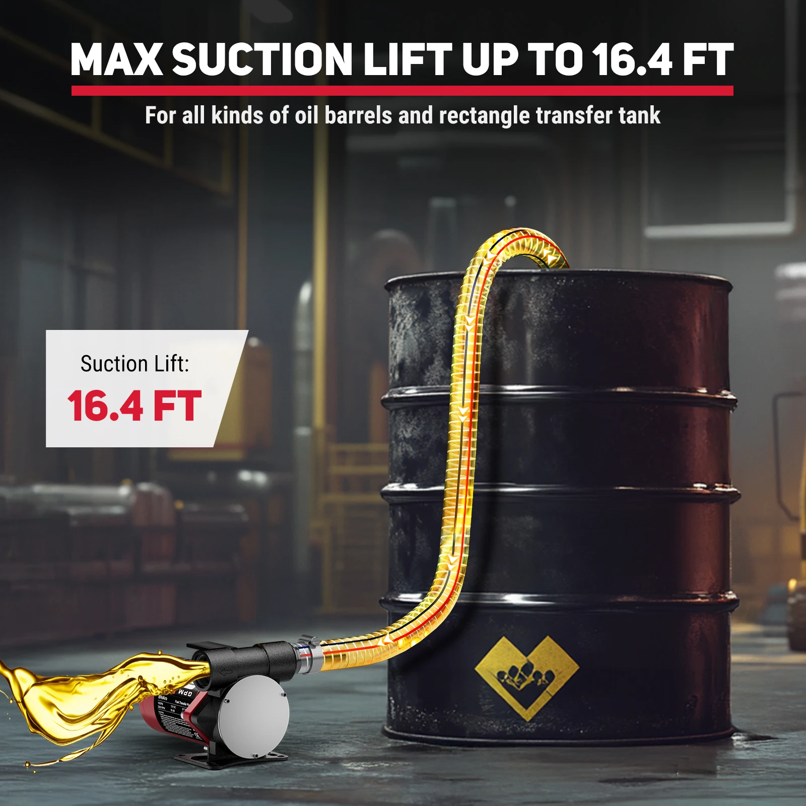 Boat Fuel Transfer Pump 12V 10GPM Diesel Transfer Pump Portable Electric Cast Iron for Heavy Duty Vehicle Transfer Gasoline Pump