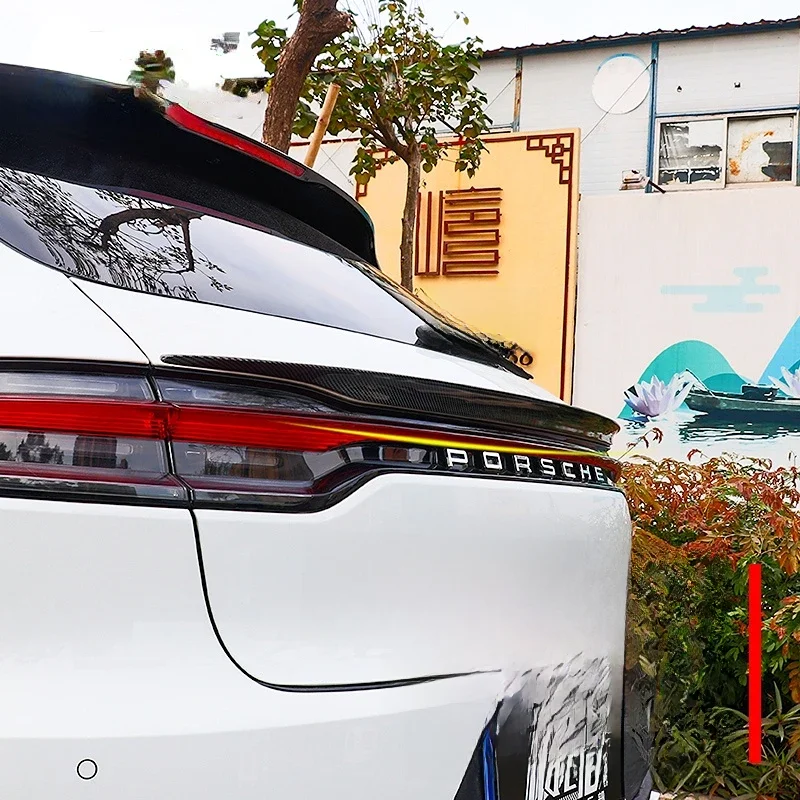 DLA Porsche Macan Gts Spoiler samochodowy Macan Turbo Tylne światło tylne Części dekoracyjne Spoiler z prawdziwego włókna węglowego 2018-2020 — zdjęcie 2