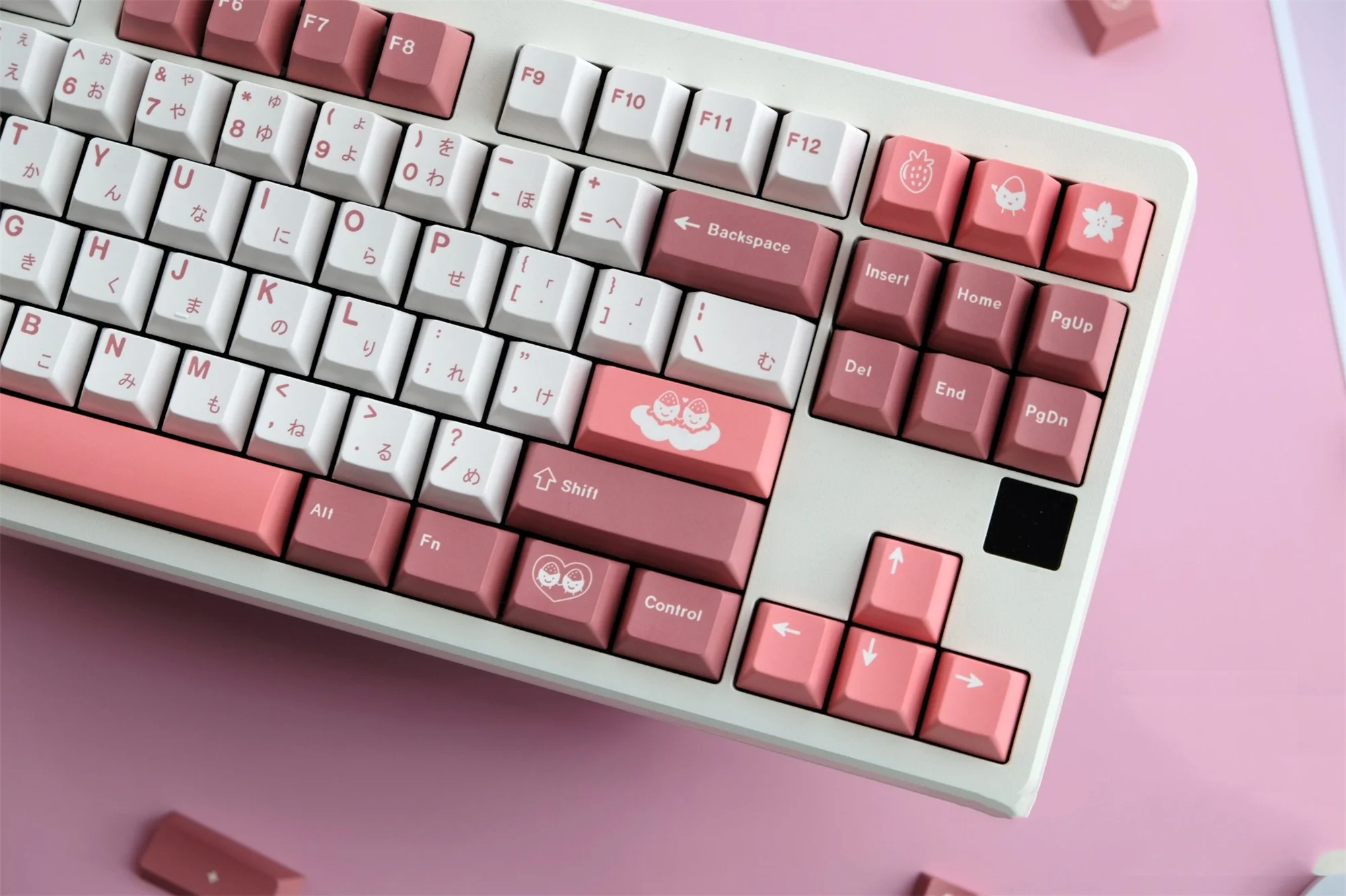 Imagem -04 - Keycaps Personalizados para Teclado Mecânico Gmk Daifuku Keycaps Pbt Keycaps Perfil Cereja Dye-sub 129 Chaves