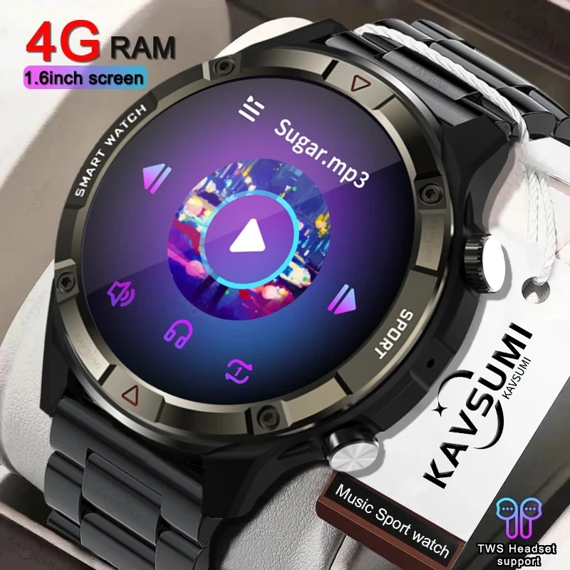 Watch 4G RAM 454*454 Screen Smart Watch Men Always Display The Time Bluetooth Call Local Music Smartwatch For Android ios Clock