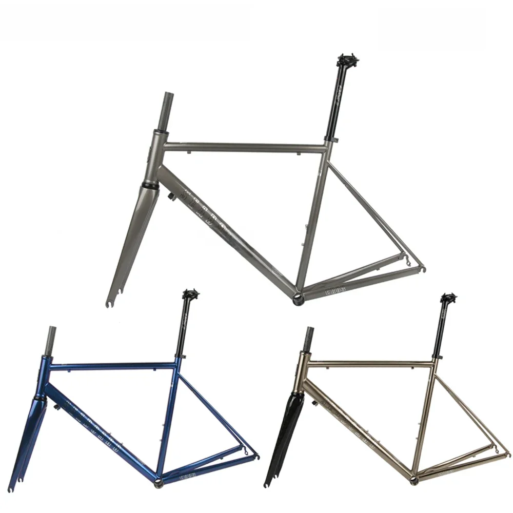 AliExpress UK SEABOARD-CR03 Ultralight Road Bike Steel Frame, Carbon Fiber Front Fork, Compatible 700C Chromium