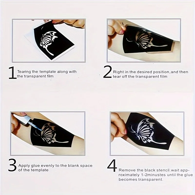 مجموعة مؤقتة لامعة مكونة من 24 لونًا، زجاجتان من الغراء، 3 قوالب، مجموعة مكياج الجسم اللامعة، مكياج لامع للمسرح، الهالوين