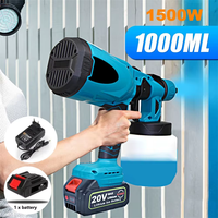 1000ML Electric Spray Gun Cordless Paint Sprayer Auto Furniture Steel Coating Airbrush Easy Paint Sprayer for Makita 18V Battery