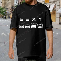 Summer SEXY Tesla T Shirt Men Kids Cotton Women Boys Girls CAR Short Sleeve Model S 3 X Y  Tee Shirt Tops Family Clothes