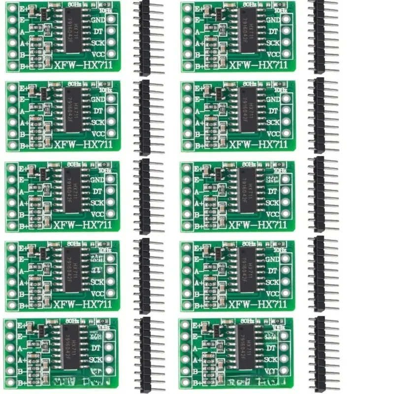 5/10 sztuk HX711 wzmacniacz ogniwa obciążnikowego Breakout czujniki wagowe moduł reklamowy przetwornik analogowo-cyfrowy dla mikrokontrolera — zdjęcie produktu 7