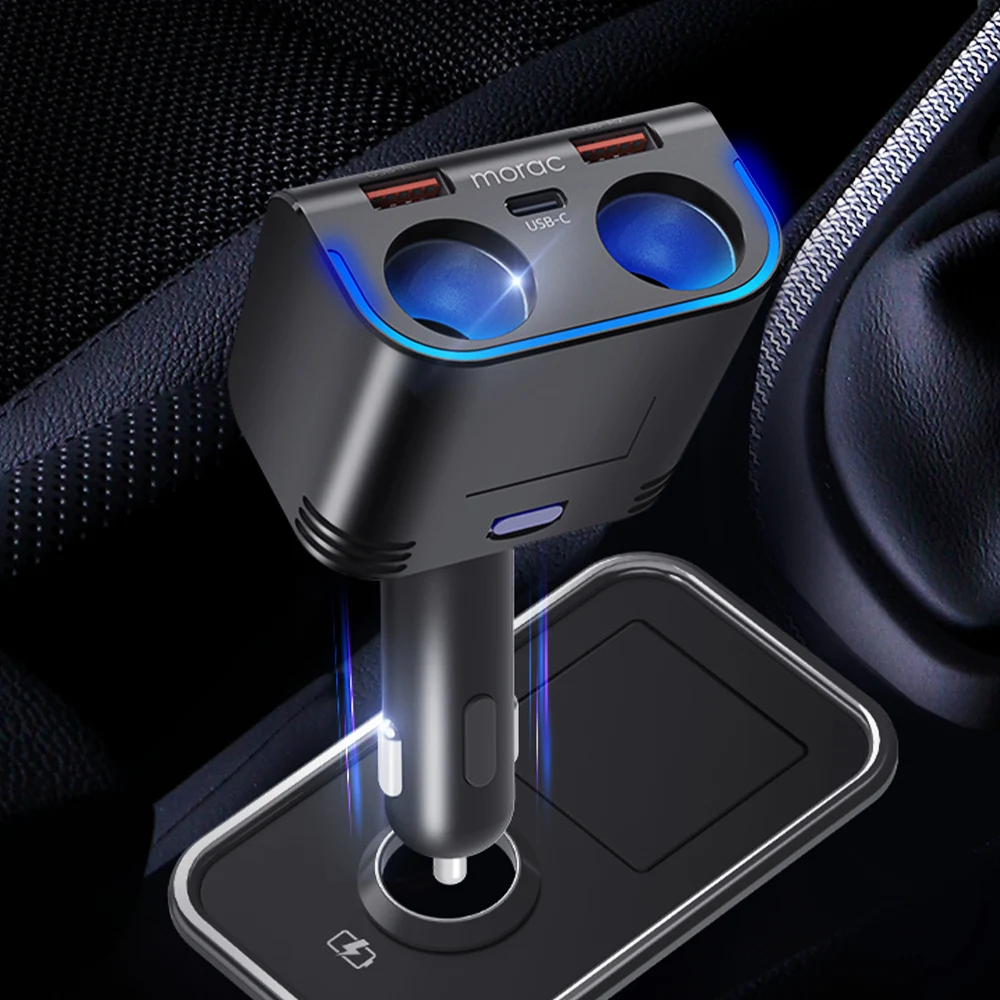 모락 네다 D5 시거잭 2소켓 USB 3포트 차량용 초고속 충전기