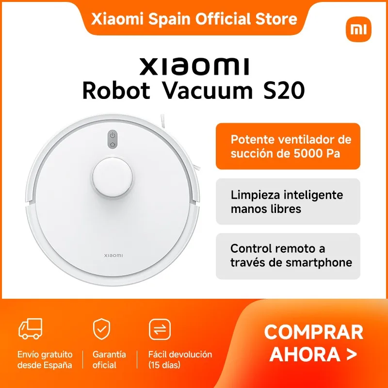 Official | Xiaomi Robot Vacuum S20 powerful 5000 Pa suction fan smart handsfree remote Control via smartphone