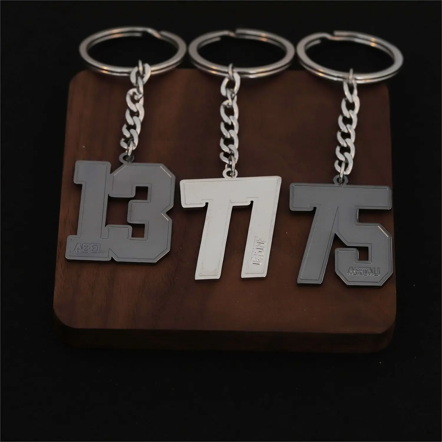 Arabic Numerals 0~9 Key Ring Stainless Steel Hand Key Chain Men Boys Girls Fashion Number Jewelry Gift