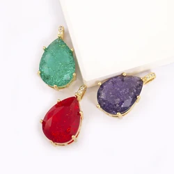 New Design Waterdrop Shape Zircon Charm Pendant DIY Necklace For Women Charm Jewelry Making Findings Supplies Accessories