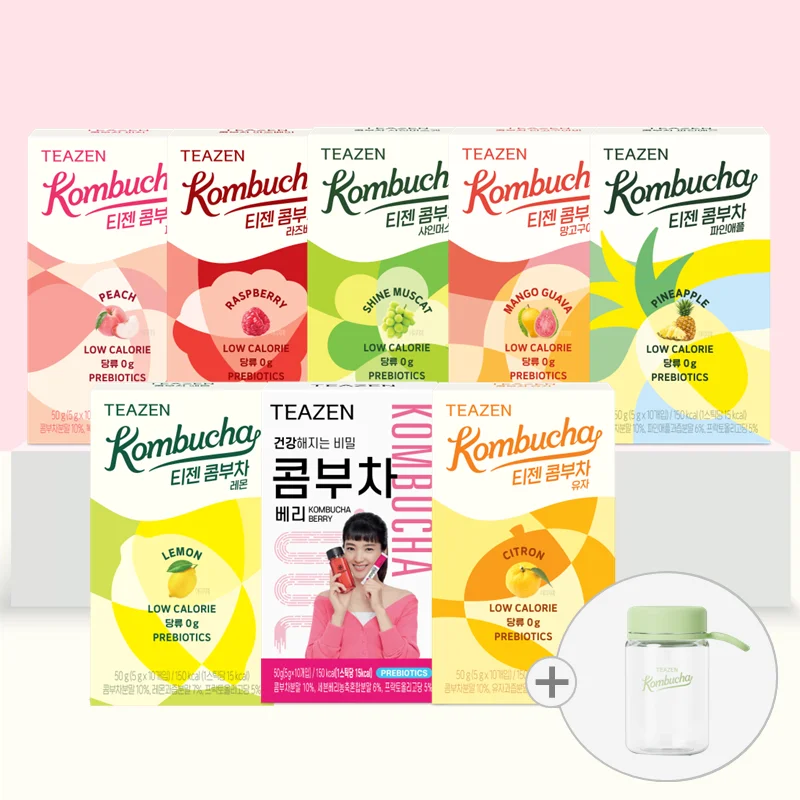 Tizen kombuchabest 8-piece set + eatle (Lemon/Berry/Yu-Zi/Peach/Raspberry/Shin Muscat/mango Guabba/pineapple)